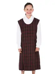 Dk Red/Black Check Dress