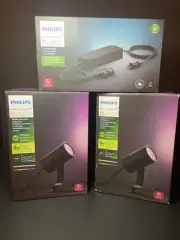 2 Philips Hue Lily White/Color Outdoor Smart Spot Light Extension + Power Supply