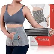 Mamaway Bamboo Postpartum Belly Band, Girdle for Postnatal, Adjustable Post Pregnancy Belly Wrap, C-section Recovery Girdle, Abdominal Binder, Waist/Pelvis Belt for Tummy Support & Back Pain Relief
