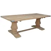 Gloriosa Dining Table 230cm 8 Pax Pedestal Solid Mango Timber Wood - Honey Wash