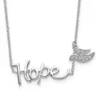 Sterling Silver Hope w/CZ Dove Charm Necklace 18"