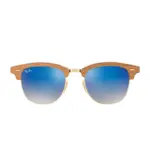 【RAYBAN 雷朋】CLUBMASTER WOOD 木框藍色漸變鏡片(3016M-11807Q)