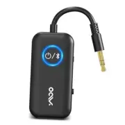 Bluetooth 5.3 Transmitter Receiver for TV/Airplane to 2 Headphones, Black