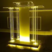 Podium Stand Portable Acrylic Podium, Mobile Desk Rolling Podiums Table Pulpit Church, Pulpits for Churches, Acrylic Podiums for Church, Teacher Lecterns & Podiums for Classroom Transparent