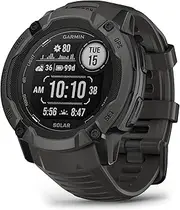 Garmin Instinct 2X Solar, Rugged GPS Smartwatch, Built-in Flashlight, Solar Charging Capability, Multi-Band GNSS, Graphite