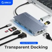 ORICO Transparent 11 IN 1 Type C Docking Station HDMI&VGA RJ45 5Gbps USB 3.0