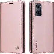 [YBFJCE] Case for Oppo Realme 9i 4G/Oppo A36/Oppo A76/Oppo A96 4G/Oppo K10 4G PU Leather Wallet Case Cover,Oppo Realme 9i 4G Flip Folio Case,Magnetic Phone Case Compatible with Oppo A36,Rose Gold
