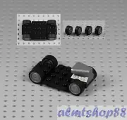 LEGO - 4x Wheel Flat Silver on 4x7 Vehicle Base w/ Air Scoop - Smooth Hubcap