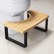 Kzeirm Bamboo Toilet Stool Poop Stool Adult, Wooden Toilet Stool Squat Adult, Wood Potty Squatting Pooping Stool for Adults, 7 Inch Poop Stool for Bathroom, Portable Toilet Assistance Steps