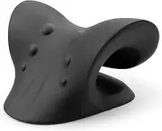 HomySpire Neck Stretcher for Neck Pain Relief, Neck and Shoulder Relaxer Cervical Traction Device Pillow for Muscle Relax and TMJ Pain Relief, Cervical Spine Alignment Chiropractic Pillow (Black)