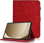 Case for Samsung Galaxy Tab A9 Plus 11 Inch 2023 (SM-X210/X215/X216) - Multi-Angle Viewing PU Leather Folio Case with Magnetic Clasp, Auto Wake/Sleep Smart Tablet Cover, Red