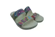 Crocs Men's Classic Two Strap Sandals Rainbow Swirl White Multi Size 13