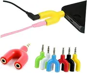 OKUMEYR Stereo Audio Splitter Adapter U Shaped Jack for Connecting Headphones Speakers Compact Design for Easy Portability Random Compatible with All