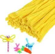 uxcell 200-Pack Pipe Cleaners Craft, 11.8" Chenille Stems for Art/Festivals Bouquet/Craft/Christmas/DIY Projects/Decorations [Yellow]
