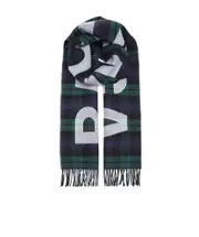 Logo print tassel decorative scarf One size Black