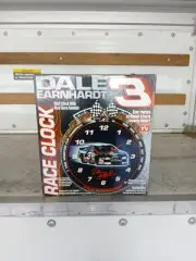 DALE EARNHARDT AS SEEN ON TV RACE CLOCK W/SOUND