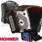 Hohner Panther GCF Sol 31 Button Accordion with Bag, Strap, Hoodoo 3pk Harmonica
