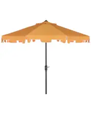 Safavieh Up Resistant Zimmerman 9 Ft Crank Market Push Button Tilt Umbrella With Flap