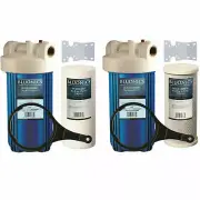 BLUONICS Two 10" Whole House Water Filter Purifiers w/Sediment & Carbon CTO