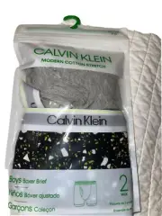 boys calvin klein modern cotton stretch medium 2 pack boxer briefs