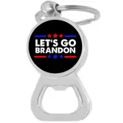 Lets Go Brandon on Black Bottle Opener Keychain - Metal Beer Bar Tool Key Ring