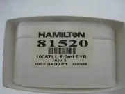 Hamilton 81520 Syringe, 1005TLL, 5.0 mL rev E
