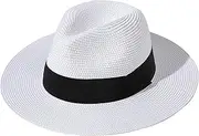 [N\\A] Straw hat Female Summer Little Fresh Sun Protection Sun hat British Style top hat Panama Beach hat Foldable British hat