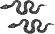 Angoily 2pcs Snake Applique Patch Shiny Rhinestone Embroidered Iron Patches for Clothing Hats Bags DIY Decoration Unique Snake Design for Jackets Jeans and More