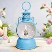 Easter Snow Globe 9.4" Bunny Snow Lanterns with 6Hr Timer Battery or USB Powe...