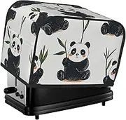 BedBliss Cute Pandas Animal Print 2 Slice Toaster Cover Fingerprint Bread Maker Protectors,Kitchen Small Appliance Dust Cover