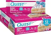 Quest Nutrition Birthday Cake Protein Bar, High Protein, Low Carb, Keto Friendly, 12 Count