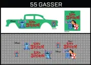 HotWheels(1/64),55 Gasser "Lilo & Stitch" Waterslide, Printed White First,Decals