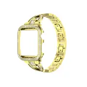 Nevenka Bling Band Compatible Apple Watch with Case 38 40 42 44mm Rhinestone Cross Straps-Gold