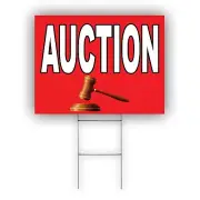 Auction Advertising Assets or Services Bid and Offer Coroplast Yard Sign