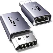 UGREEN 2-Pack 4K DisplayPort 1.2 to HDMI 2.0 Adapter Unidirectional Male to Female Converter Aluminum Compatible with Desktop, Laptop, Monitor, HDTV, AMD, NVIDIA