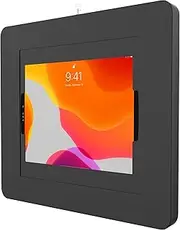 Locking iPad Wall Mount - CTA Anti-Theft Large Locking Tablet Enclosure w/Key Lock and Interior Cable Routing for iPad Pro 12.9", Surface Pro 3, 4, 5, 6, 7, 8, X - Black - (PAD-PLWB)