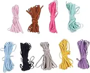 WEKAMOS 9Pcs Colored Flat Elastic Bands for Handmade Crafts DIY Mask Belts Household Use Durable Easy to Cut for Trousers and Shoelaces Random Color