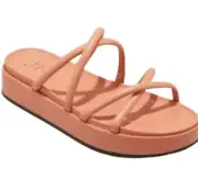 A New Day Womens Dory Platform Sandals Apricot Orange Strappy 9.5 New