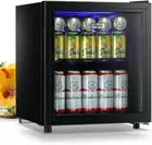 Beverage Refrigerator Cooler 60 Can Mini Fridge Glass Door for Beer Drinks Wines