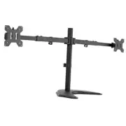 Premium Dual Ultra Wide LCD LED 27 to 38 inch Monitor Desk Stand, Heavy Black