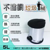 在飛比找蝦皮購物優惠-可超取【ikloo】10不鏽鋼腳踏垃圾桶-5L(台灣製造) 