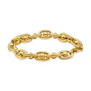 9kt Yellow Gold Silver Infused Chunky Tube Bracelet