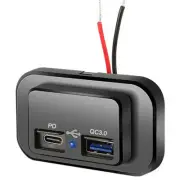 12V-24V Type-C PD+USB Charger Socket Adapter Power Outlet For Car Motorcycle RV (for: Isuzu)
