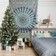 Bohemian Blue Twin tapestry Hippie Mandala Dorm Decor Ethnic Throw Wall Hanging