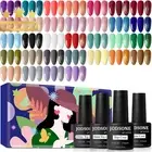 Gel Nail Polish Set 36 PCS - 32 Colors Green Blue Red Pink Base & Top Coat Matte