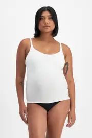 [Bonds] Bonds Women's Damn Dry Milk Leaks Scoop Cami Bra in White Size: 18 18 White