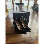 Shu Shop Women's Black Suede Leather Leonor Pointed Heel Pump Size 6m