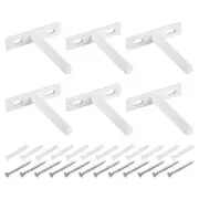 6Pcs 3 Inch Wall Mounting Floating Shelf Bracket Blind Shelf Support, White