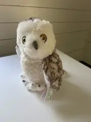 Wild Republic Plush Snowy Owl Hedwig Animal White Brown Soft 1995