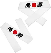 [LOORGVEL] 2pcs Japanese Style Karate Headbands for Men Comfortable for Martial Arts Training and Cheering Durable Design for Extended Use